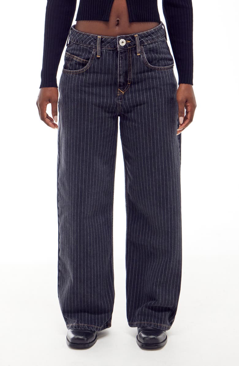 BDG Urban Outfitters Jaya Pinstripe Low Rise Wide Leg Jeans, Main, color, 