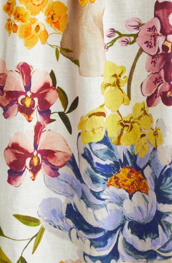 Greek Garden Tiered Linen Blend Maxi Dress