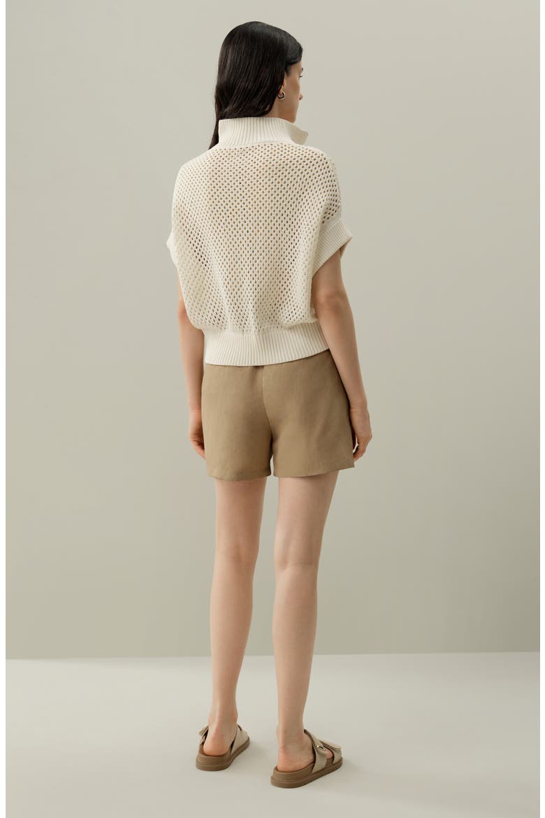 Women's Toscana Pointelle Knit Half-Zip Sweater, Alternate, color, Lily White