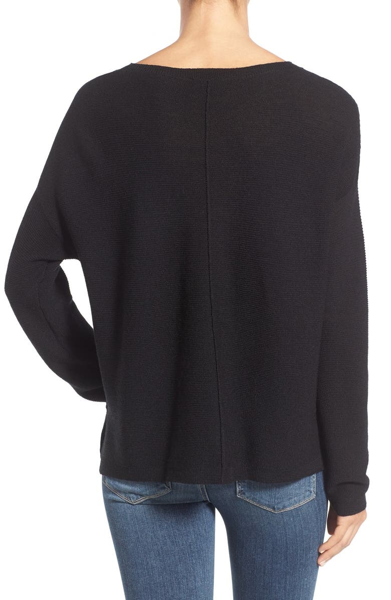 Eileen Fisher Ribbed Merino Bateau Neck Boxy Sweater, Alternate, color,