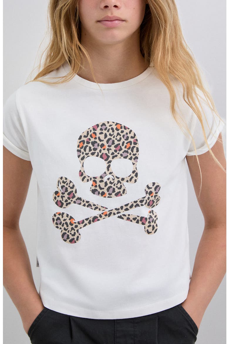 Leoskulltee Girls, Alternate, color, White