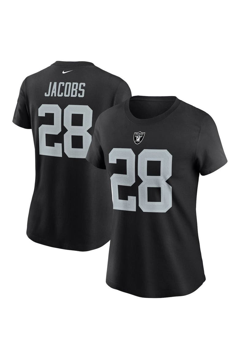 Women's Nike Josh Jacobs Black Las Vegas Raiders Name & Number T-Shirt, Main, color, BLACK