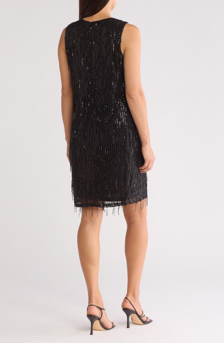 Nanette Lepore Sequin Fringe Sleeveless Dress, Alternate, color, 