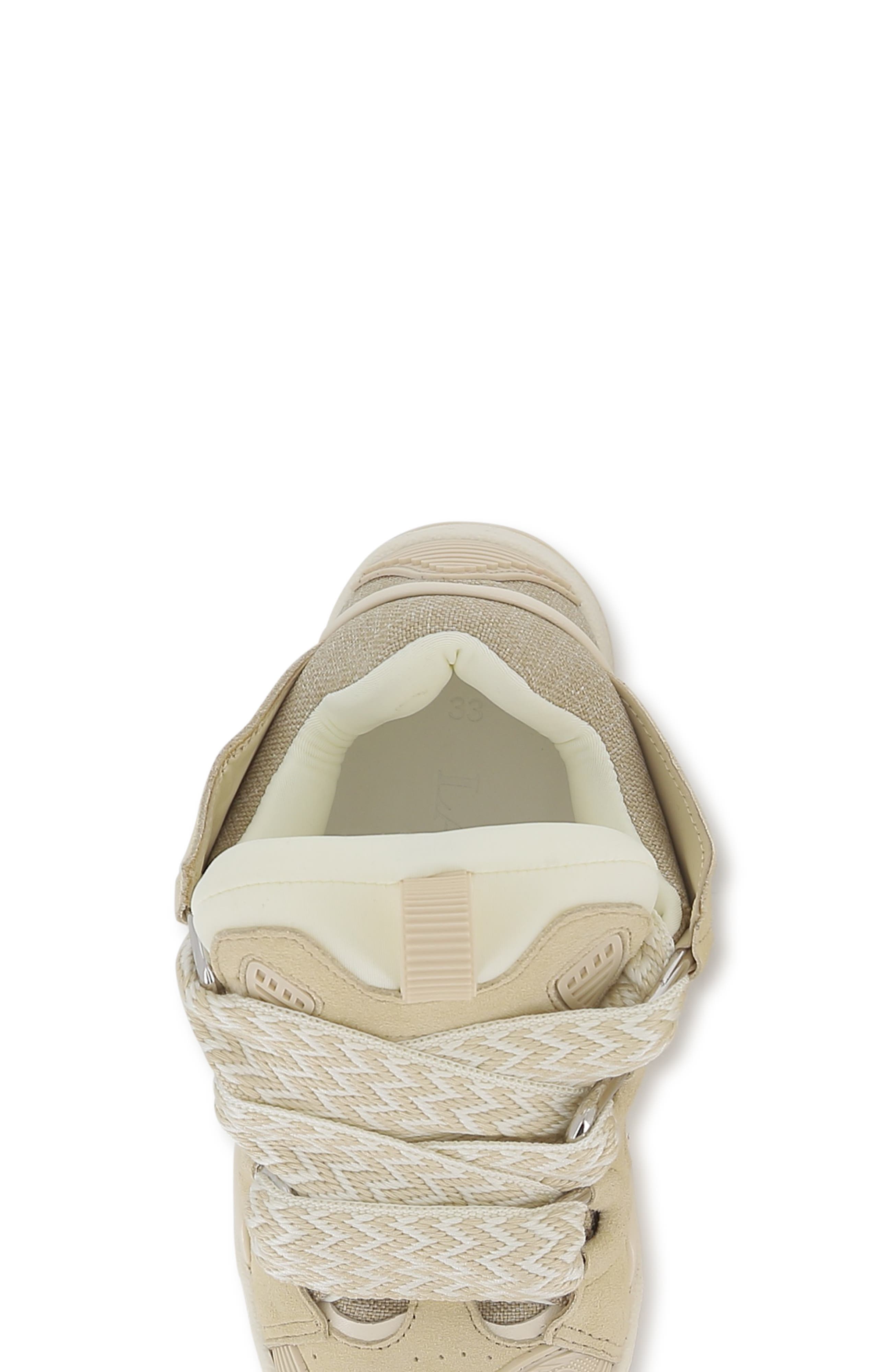 Lanvin Kids Curb Sneakers With Laces, Alternate, color, Beige