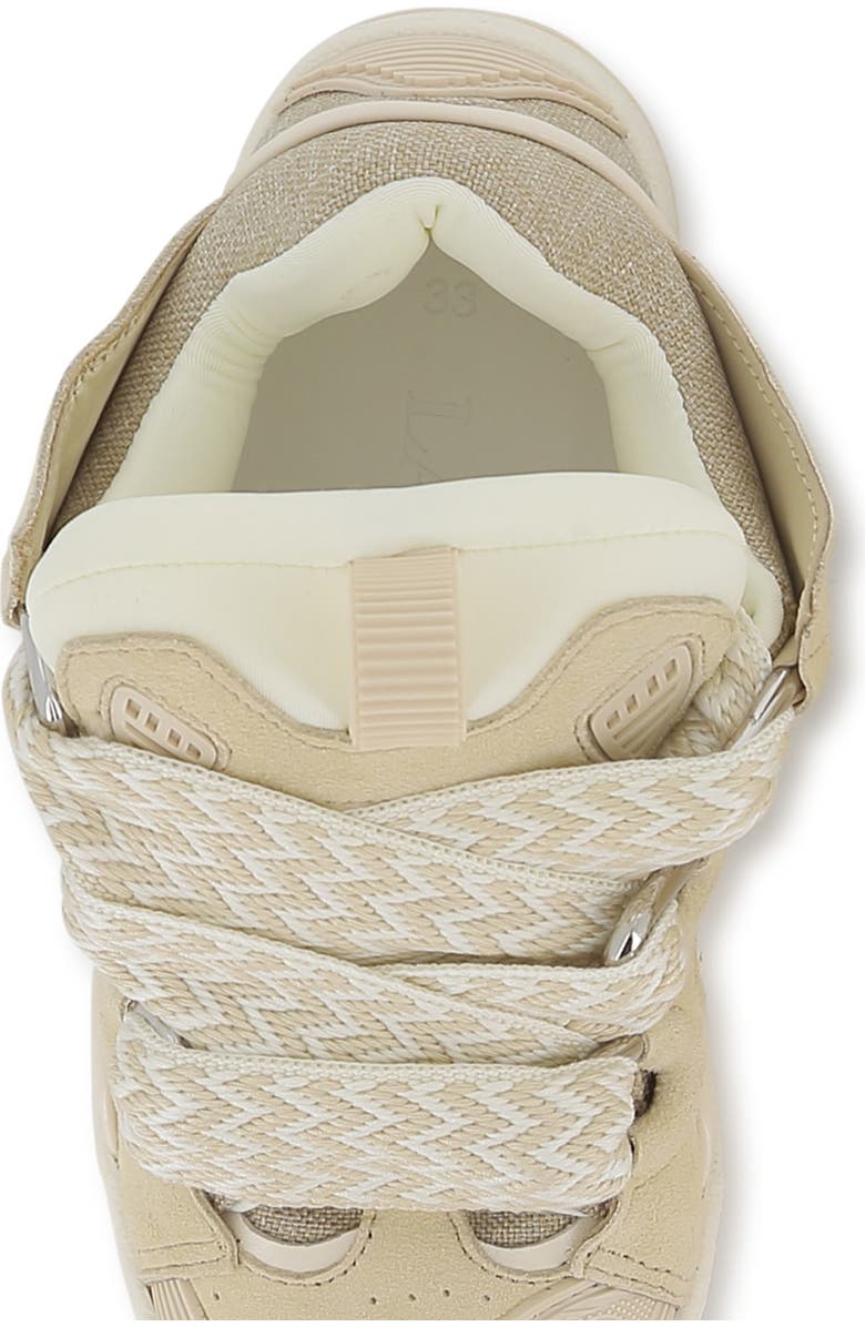 Lanvin Kids Curb Sneakers With Laces, Alternate, color, Beige