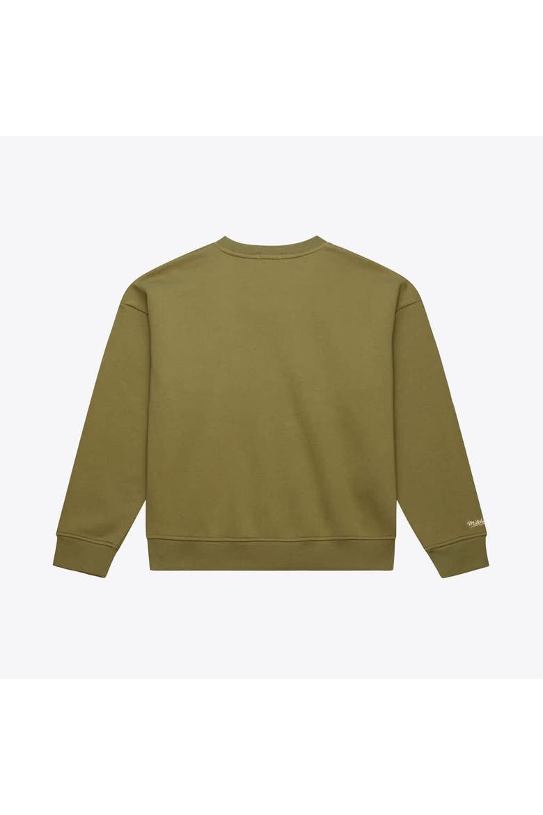 Women's Mitchell & Ness  Olive Boston Celtics Lightweight Script Sweatshirt, Alternate, color, Olive