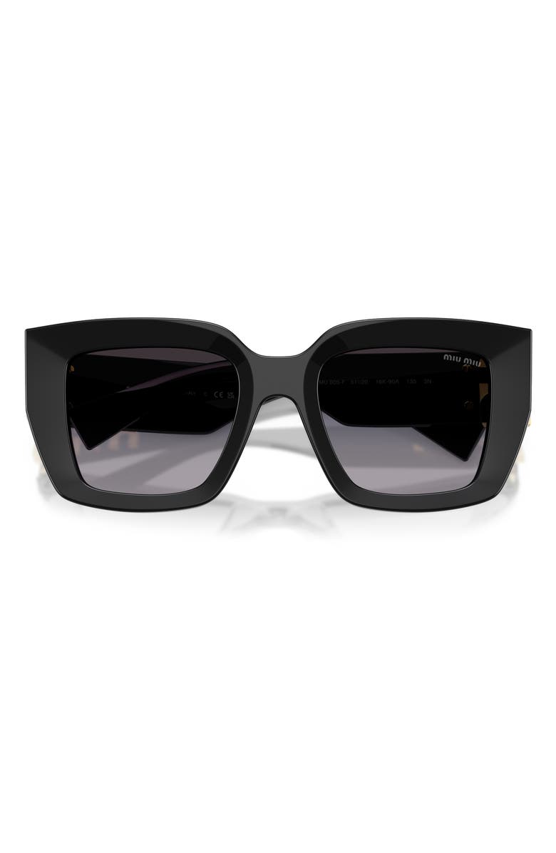 Miu Miu 51mm Square Gradient Sunglasses, Alternate, color, Black / Gradient Grey