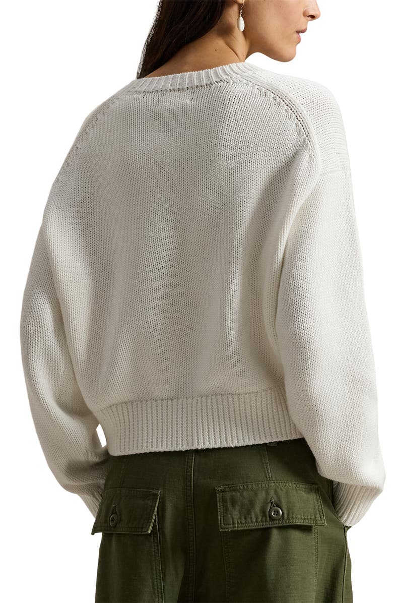 Polo Ralph Lauren Big Pony Cotton Crewneck Sweater, Alternate, color, White
