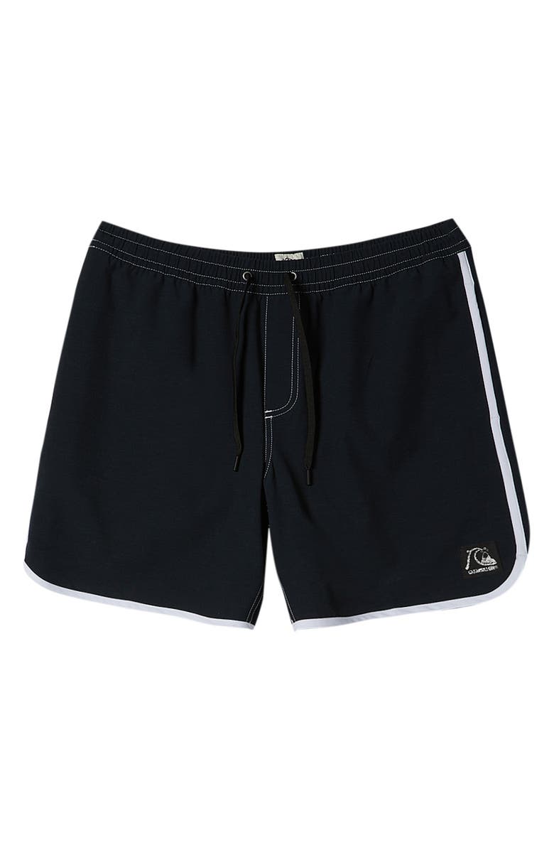 Quiksilver Original Scallop Volley Swim Trunks, Main, color, Black