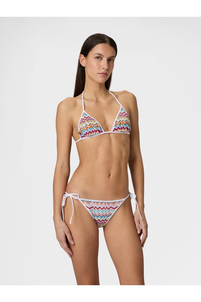 Bikini In Printed Stretch Fabric, Alternate, color, Multicoloured
