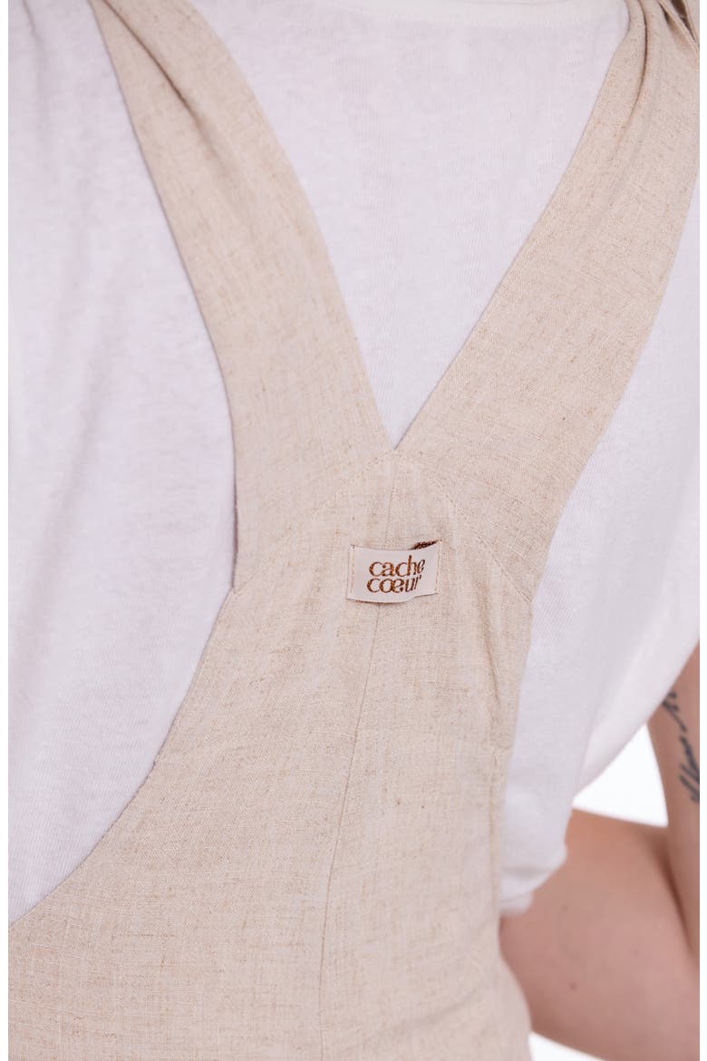 Eloise Dungaree Maternity Short Overalls, Alternate, color, NATURAL