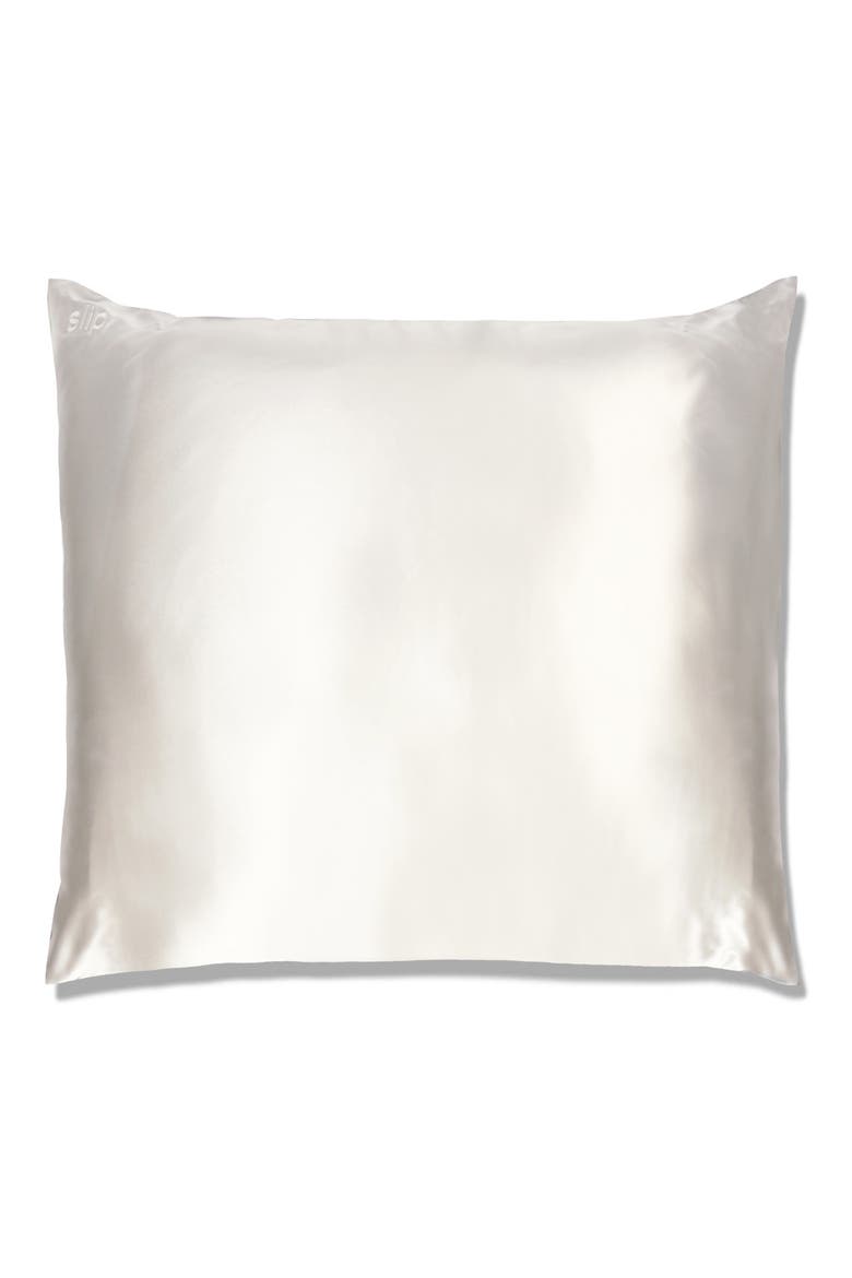 Pure Silk Euro Pillowcase, Main, color, WHITE