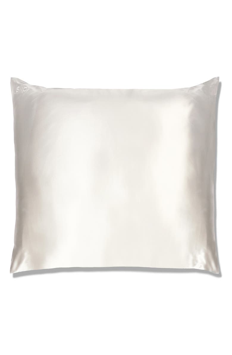 slip Pure Silk Euro Pillowcase, Main, color, White
