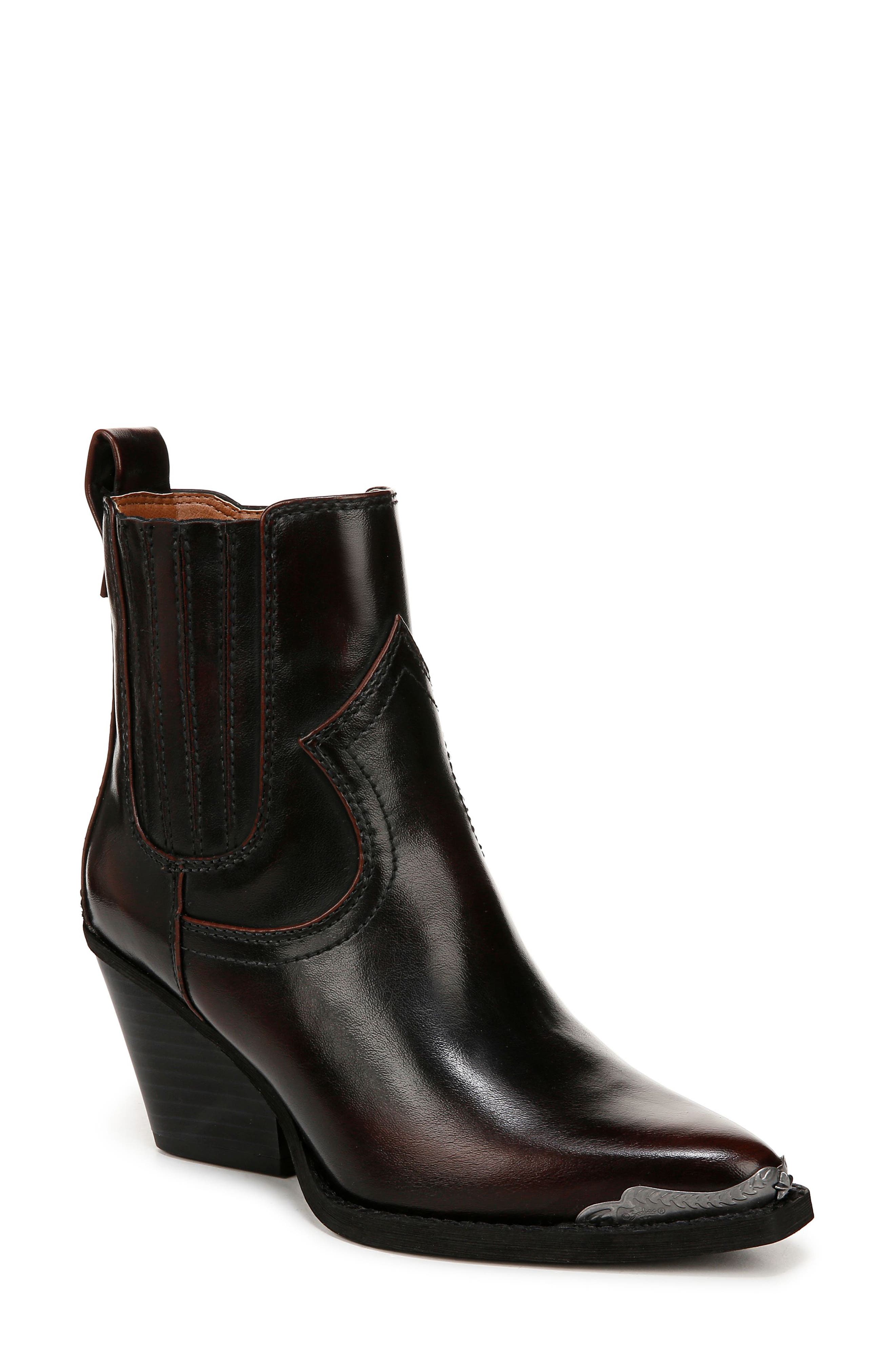 Zodiac Raylin Western Boot, Main, color, Mahogany/ Black