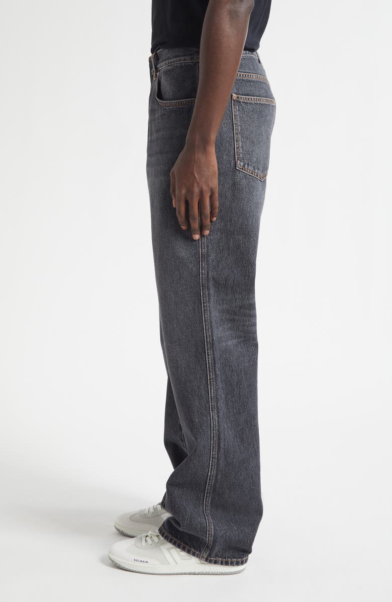 Balmain Low Waist Straight Leg Jeans, Alternate, color, Grey