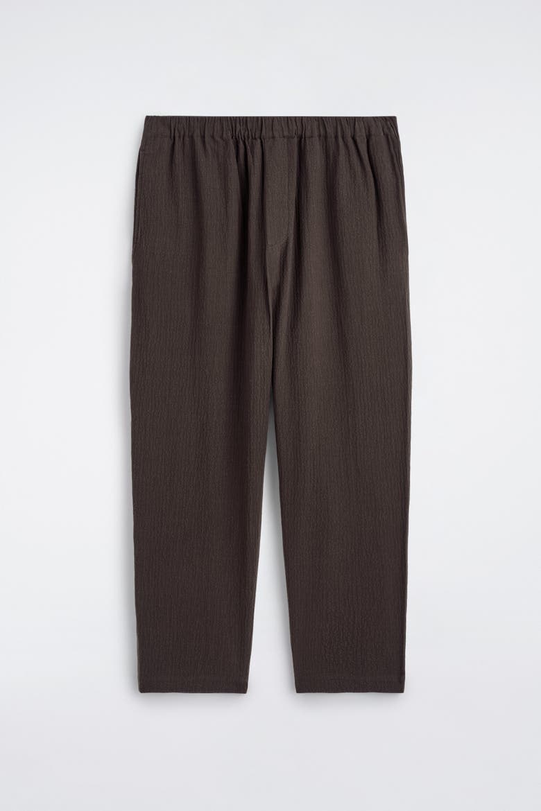 Seersucker Regular-fit Tapered Pants, Alternate, color, BROWN