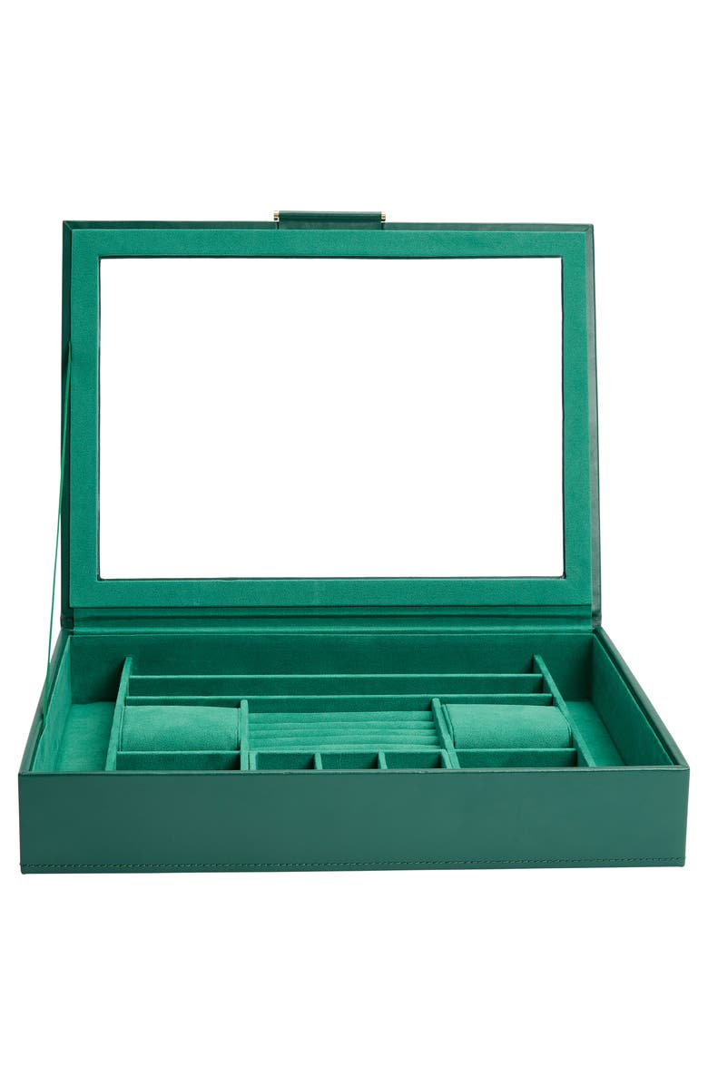 WOLF Sophia Jewelry Box with Window, Alternate, color, Forest Green