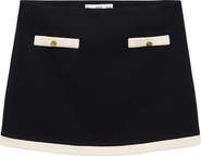 MANGO Contrast Knit Miniskirt