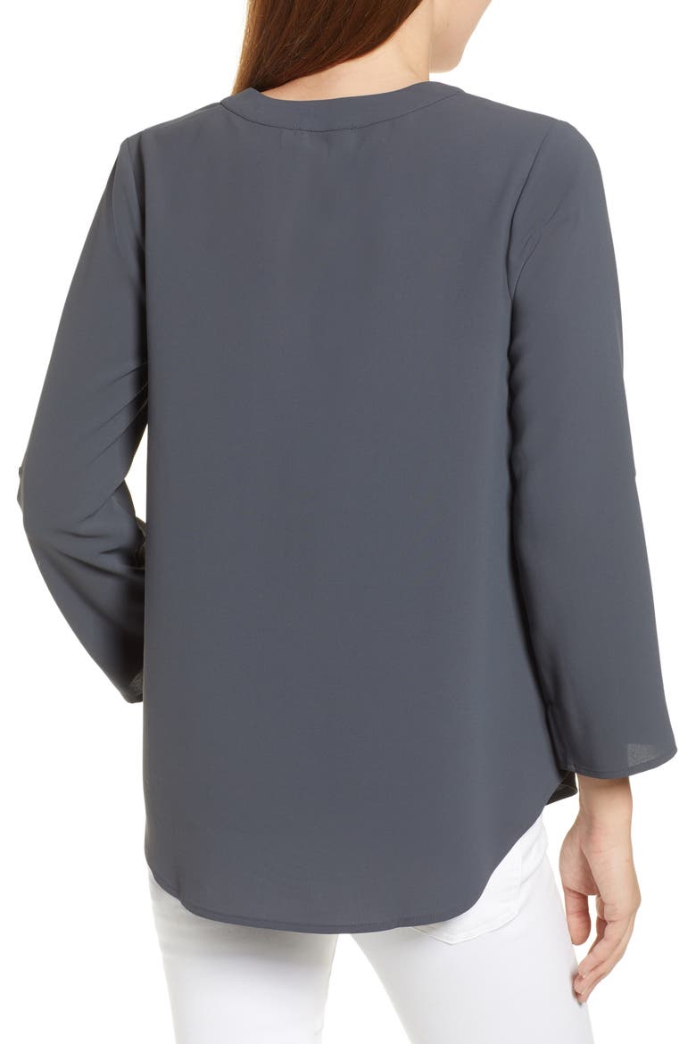 Roll Tab Sleeve Tunic, Alternate, color, GREY