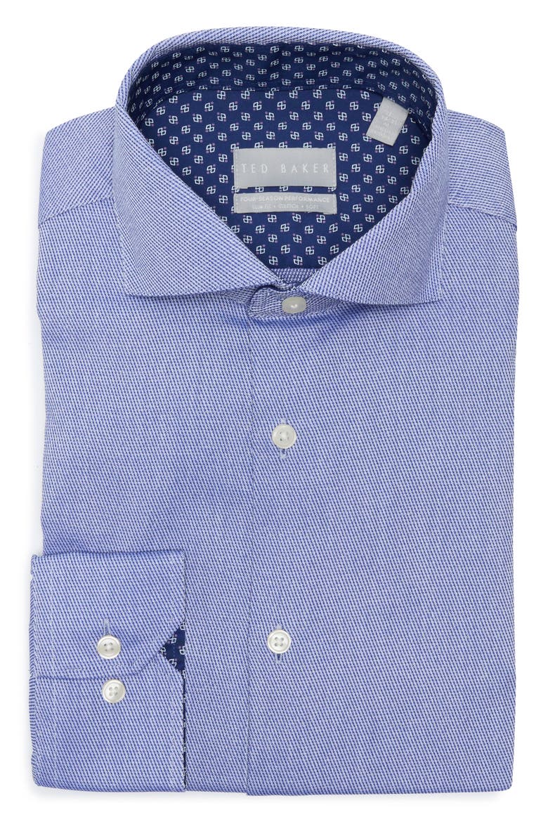 Slim Fit Four Season Performance Dress Shirt, Alternate, color, NAVY