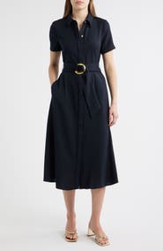 Julia Jordan Belted Midi Shirtdress
