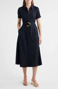 Julia Jordan Belted Midi Shirtdress
