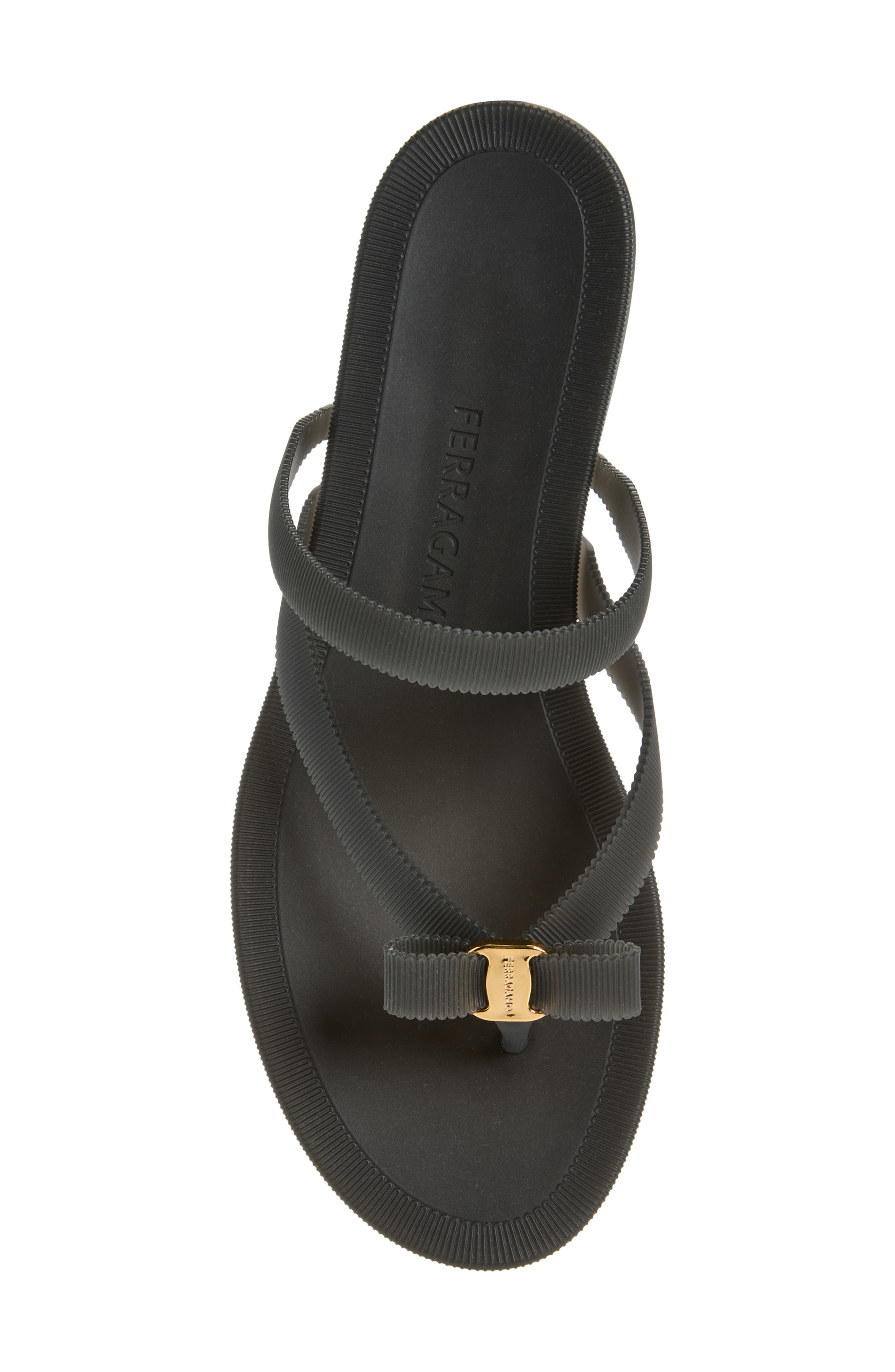 FERRAGAMO Vara Bow Jelly Sandal, Alternate, color, Nero Nero Giove