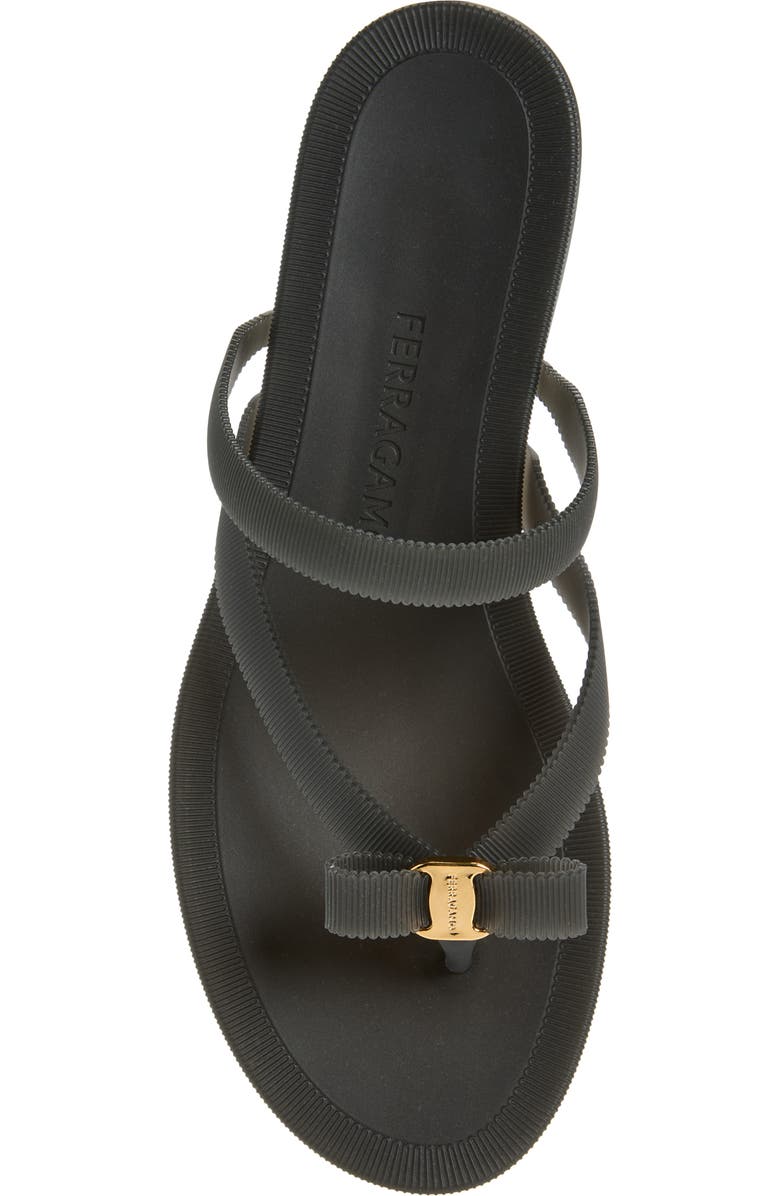 FERRAGAMO Vara Bow Jelly Sandal, Alternate, color, Nero Nero Giove