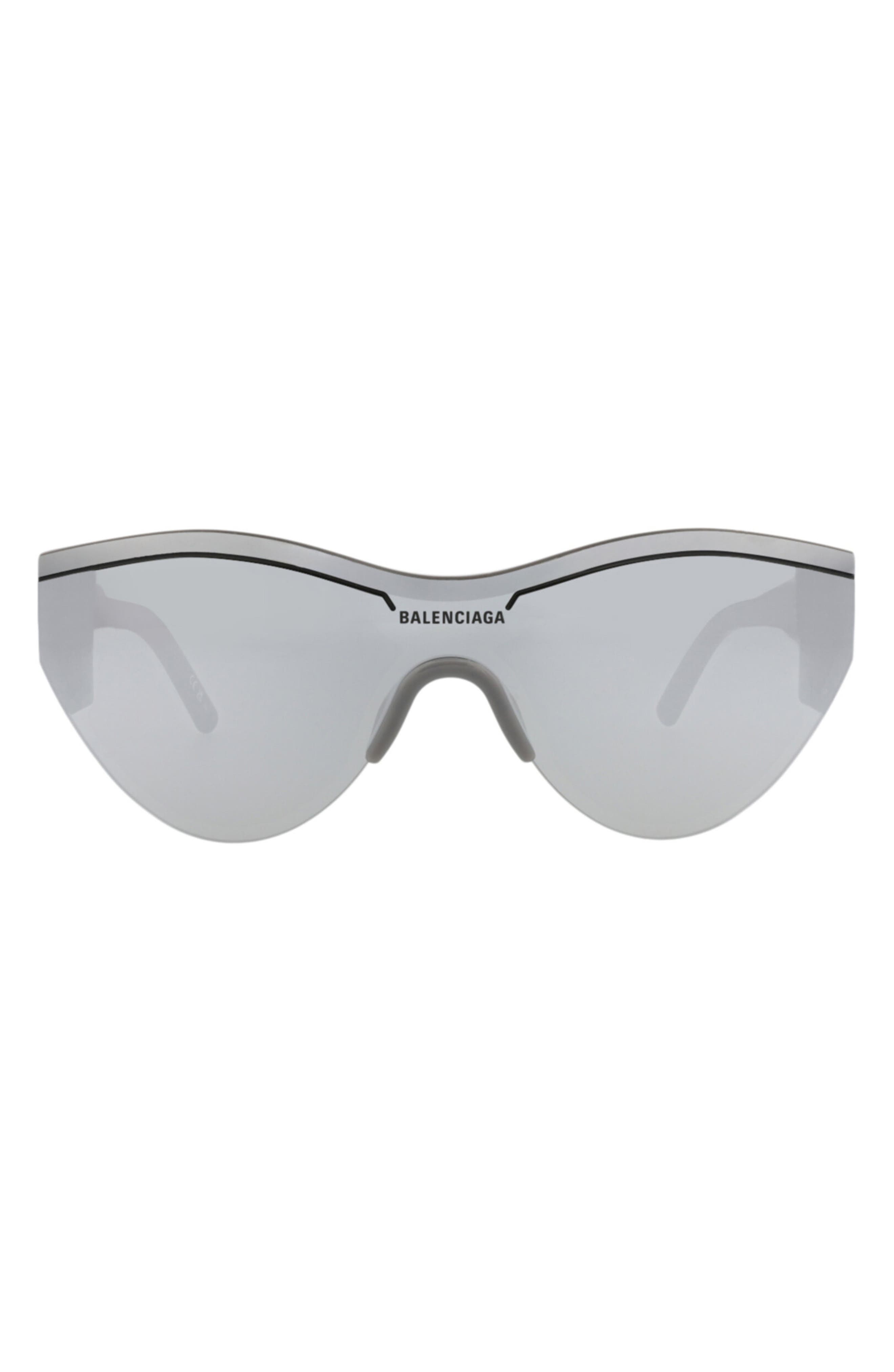 Balenciaga 99mm Shield Mirrored Sunglasses