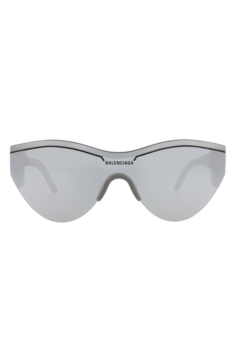 Balenciaga 99mm Shield Mirrored Sunglasses, Main, color, 