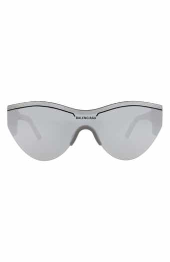 Balenciaga 99mm Shield Mirrored Sunglasses
