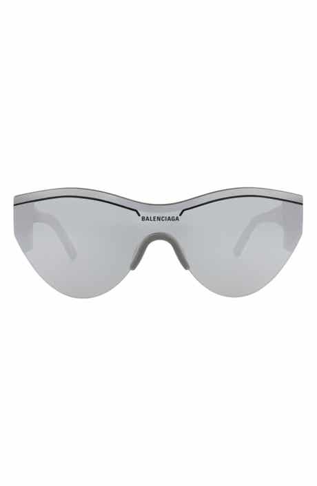 Balenciaga 99mm Shield Mirrored Sunglasses
