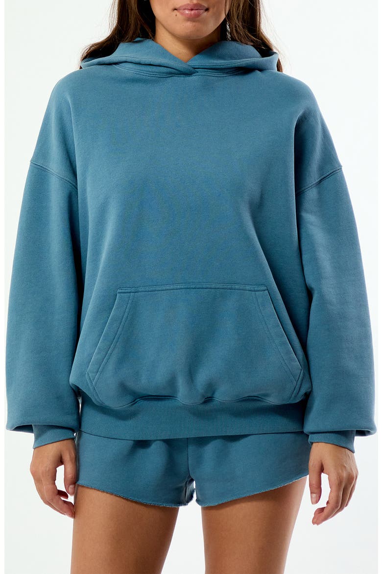 Core Washed Fleece Hoodie, Main, color, DARK BLUE