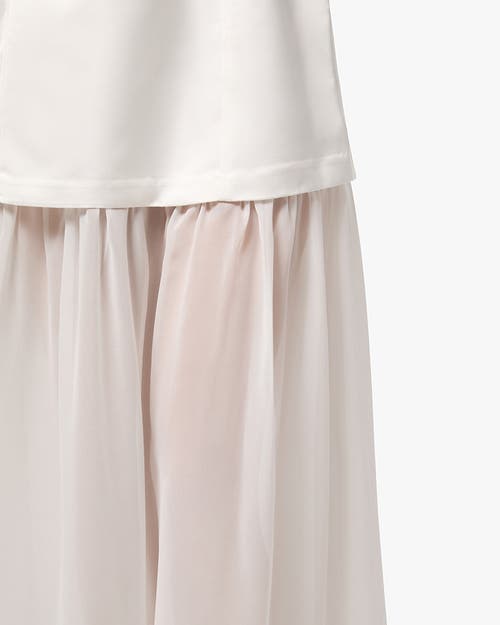Weworewhat Corset Sheer Maxi Dress In Silk White