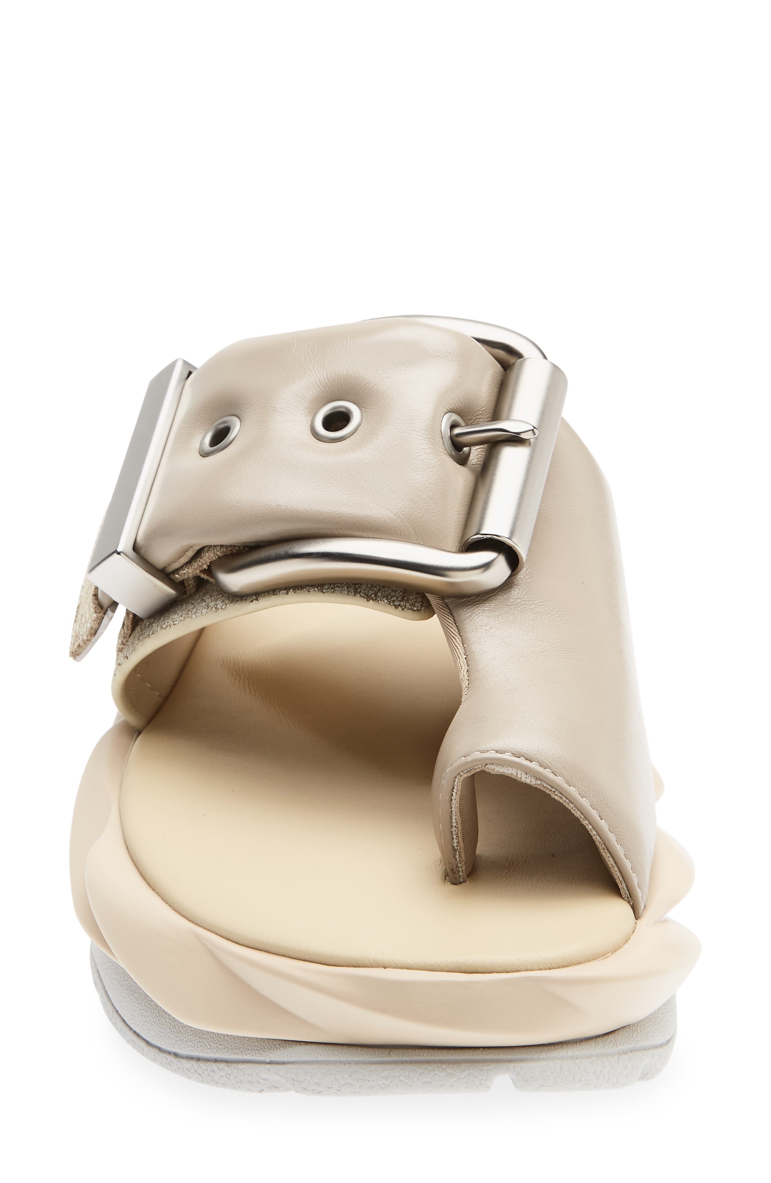 Mellow Glow Leather Slide Sandal, Alternate, color, GREIGE