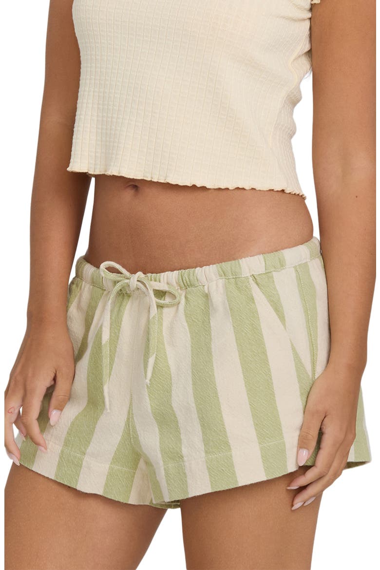 Low Tide Stripe Cotton Drawstring Shorts, Alternate, color, CACTUS