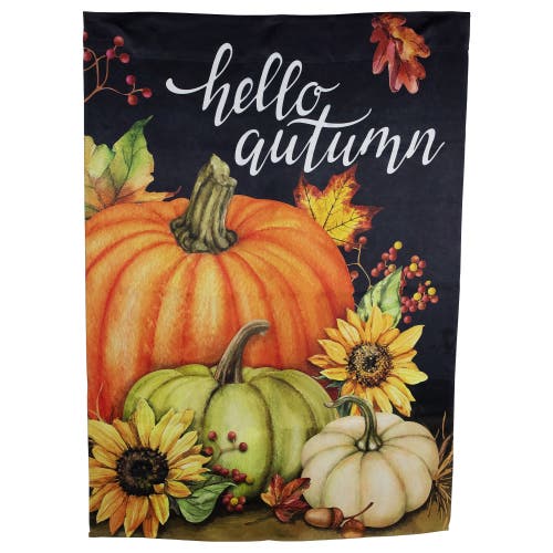 Northlight Pumpkins And Sunflowers Hello Autumn Outdoor Fall Harvest House Flag In Black