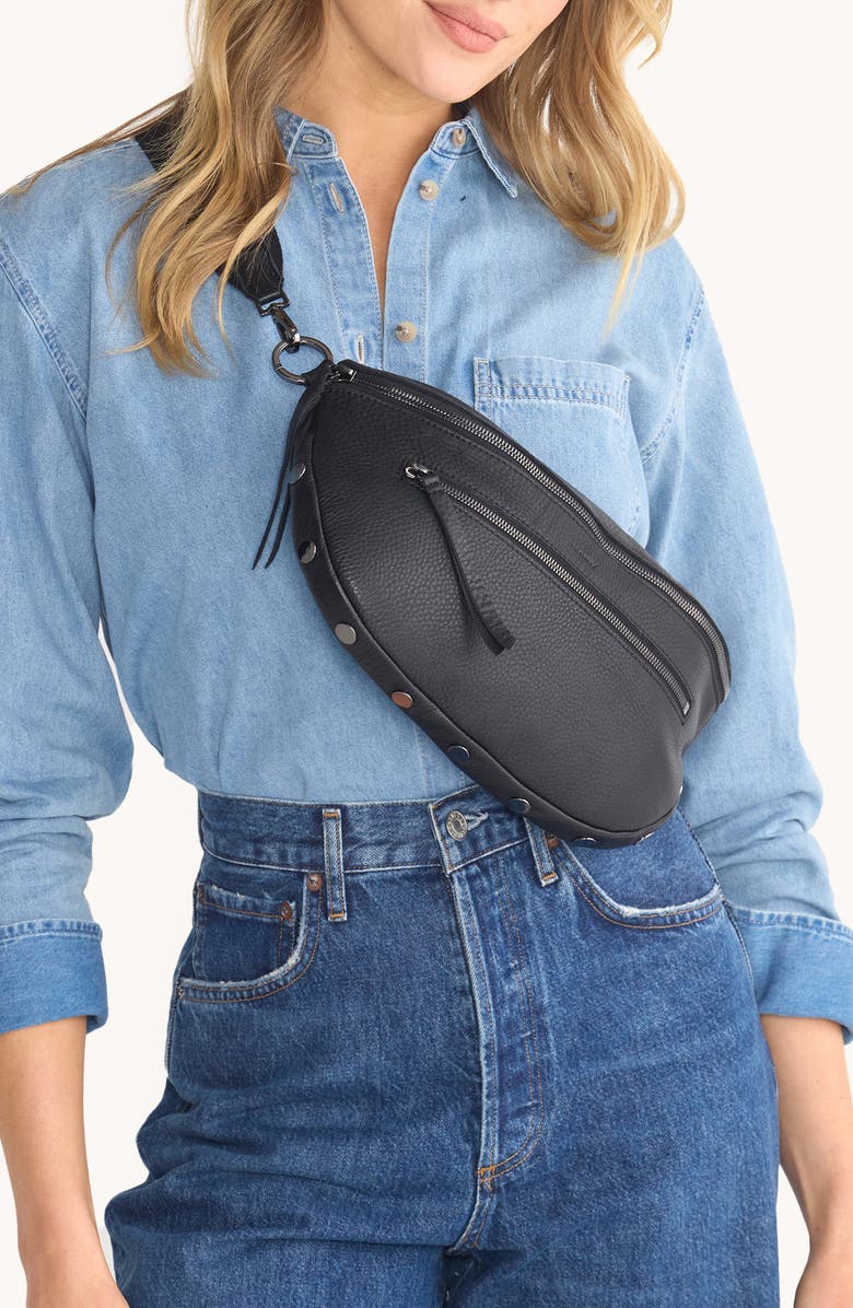 HAMMITT Charles Extra Large Crossbody Bag, Alternate, color, Black/ Gunmetal