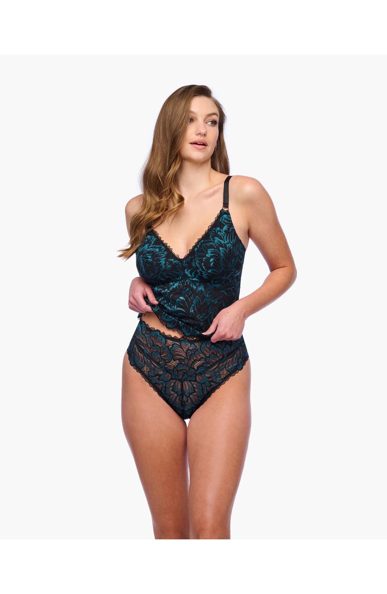 Cosabella Encantata High Leg Bikini, Main, color, Black/Canale