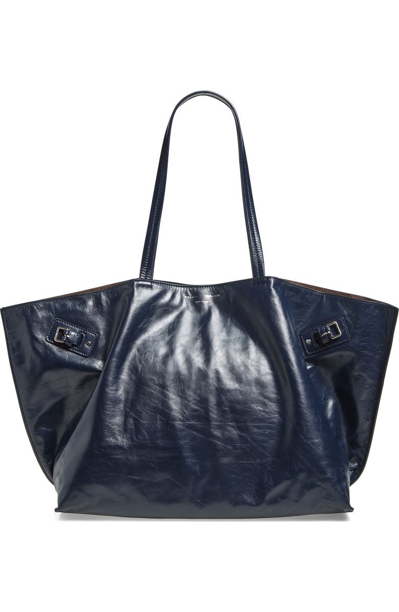 Proenza Schouler Days Leather Tote, Main, color, Navy