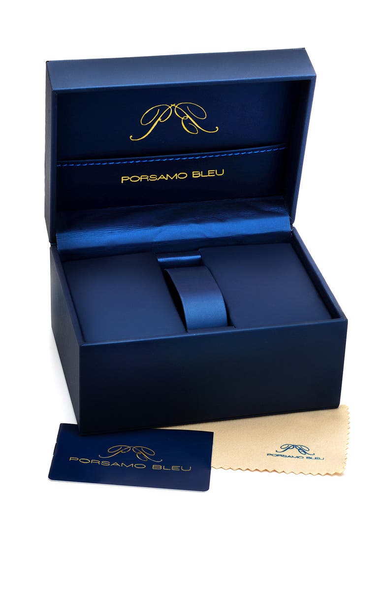 PORSAMO BLEU Stainless Steel Luna Topaz Bracelet Watch, 34mm, Alternate, color, Silver