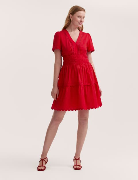 Reece Ric Rac Trim Cotton Short Dress