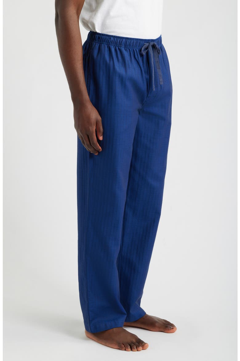 Signature Herringbone Cotton Pajama Pants, Alternate, color, TRUE BLUE