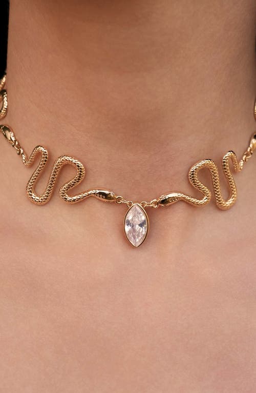 Ettika Serpentina Cubic Zirconia Choker Necklace In Gold