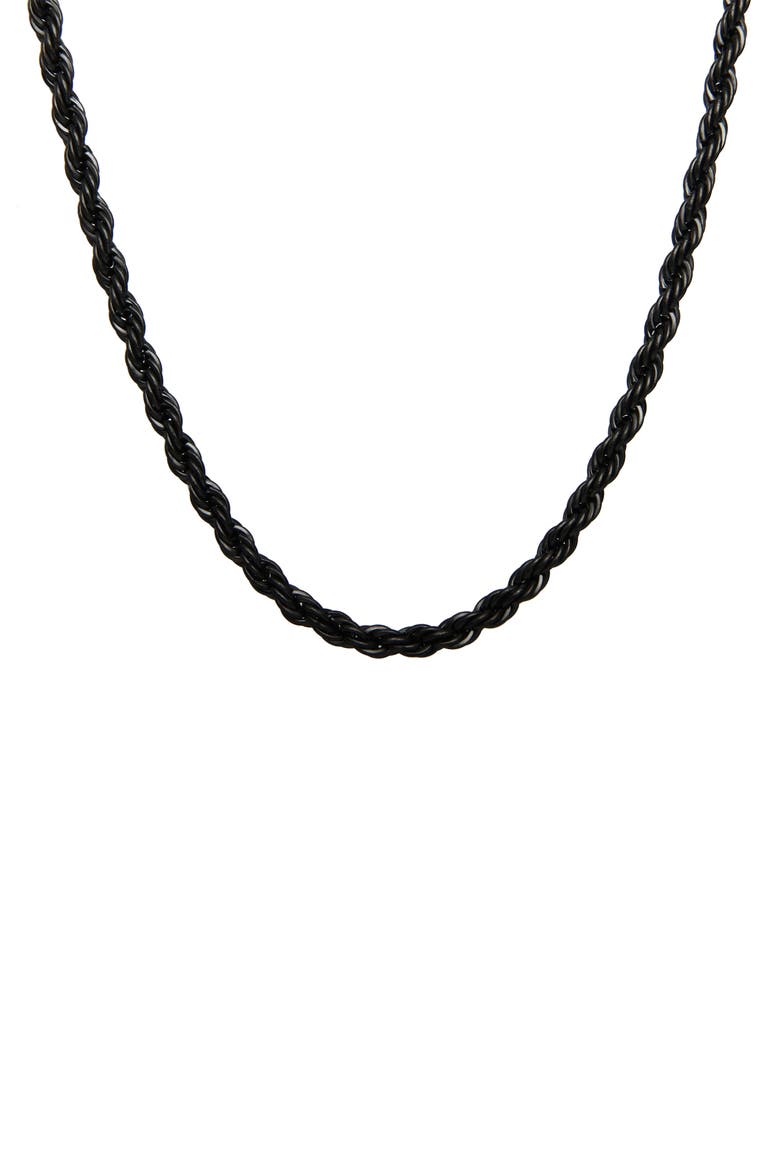 Men's Rope Chain Necklace, Main, color, BLACK