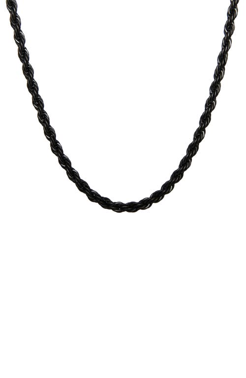 Brook and York Men's Rope Chain Necklace in Black 
