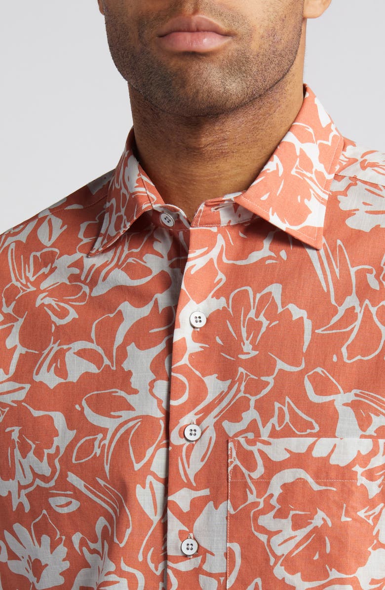 Rodd & Gunn Lanercost Original Fit Floral Short Sleeve Cotton Button-Up Shirt, Alternate, color, 