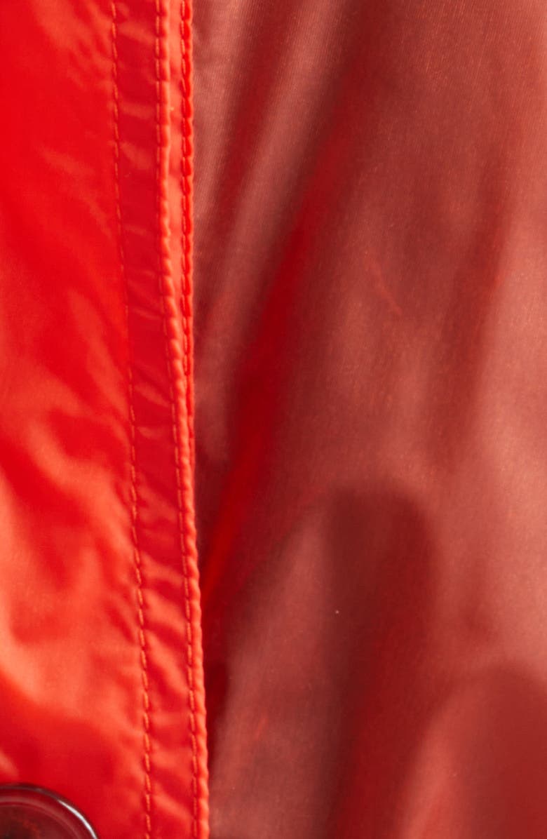 Saint Laurent Button Back Belted Nylon Dress, Alternate, color, Rouge Orange