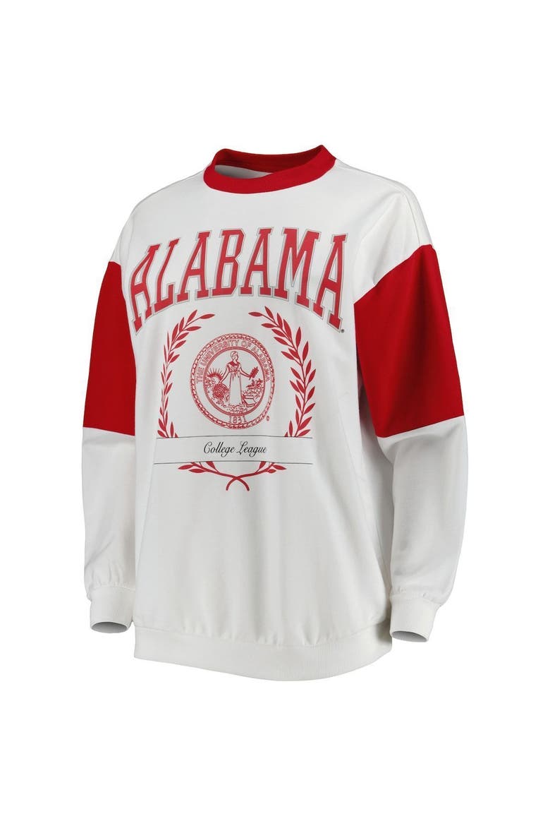 Women's Gameday Couture White Alabama Crimson Tide It's A Vibe Dolman Pullover Sweatshirt, Alternate, color, Crimson