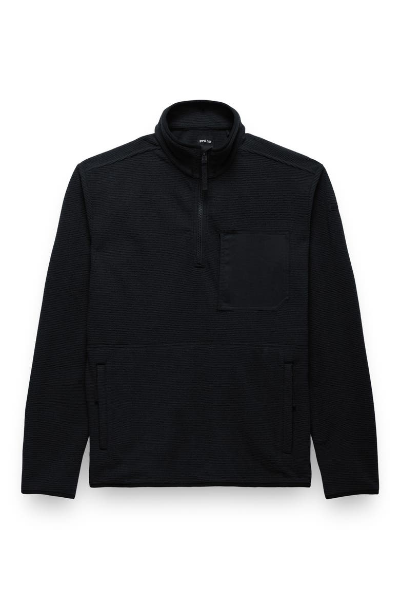 Stretch Zion Fleece Quarter Zip Pullover, Alternate, color, BLACK
